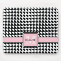 Trendy Graphic Houndstooth met Custom Monogram