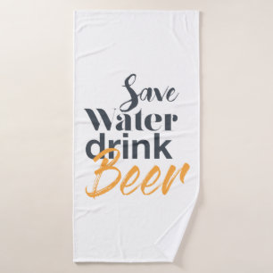 Trendy, grappig, stadsontwerp Save Water Drink Bee Badhanddoek