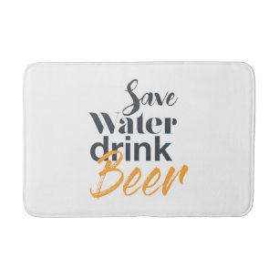 Trendy, grappig, stadsontwerp Save Water Drink Bee Badmat