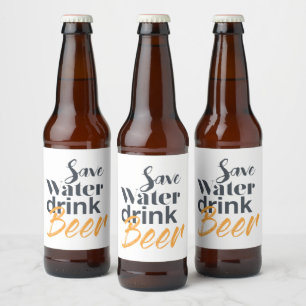 Trendy, grappig, stadsontwerp Save Water Drink Bee Bier Etiket