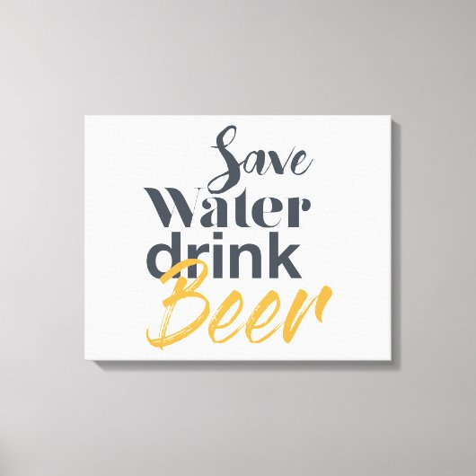 Trendy, grappig, stadsontwerp Save Water Drink Bee Canvas Afdruk (Voorkant)