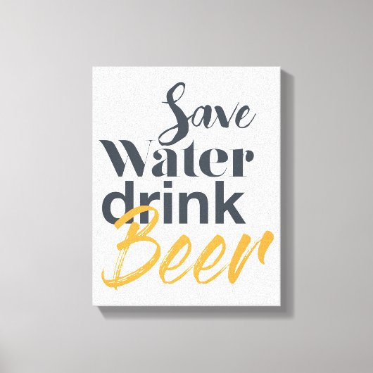 Trendy, grappig, stadsontwerp Save Water Drink Bee Canvas Afdruk (Voorkant)