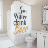 Trendy, grappig, stadsontwerp Save Water Drink Bee Douchegordijn (In situ)