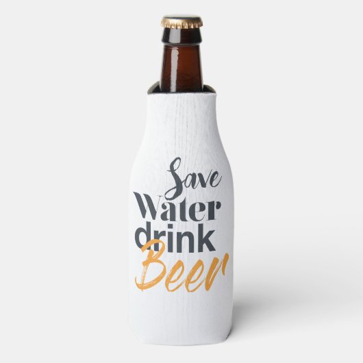 Trendy, grappig, stadsontwerp Save Water Drink Bee Flesjeskoeler (Fles Voorkant)