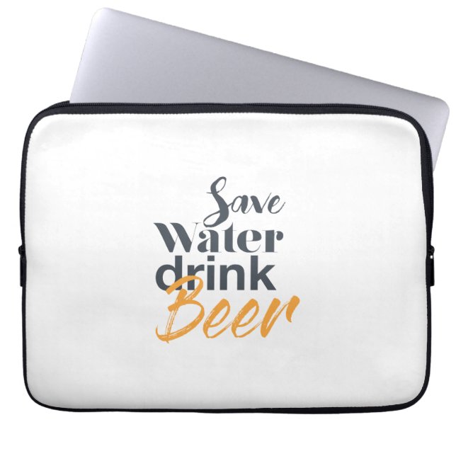 Trendy, grappig, stadsontwerp Save Water Drink Bee Laptop Sleeve (Voorkant)