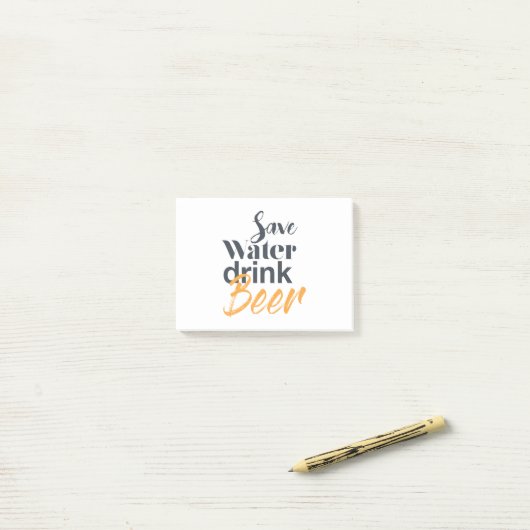 Trendy, grappig, stadsontwerp Save Water Drink Bee Post-it® Notes (Op bureau)
