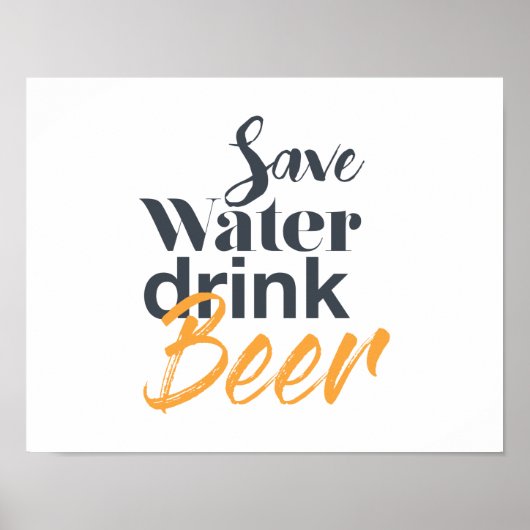 Trendy, grappig, stadsontwerp Save Water Drink Bee Poster (Voorkant)