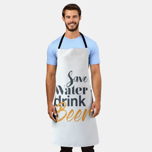 Trendy, grappig, stadsontwerp Save Water Drink Bee Schort (Gedragen)