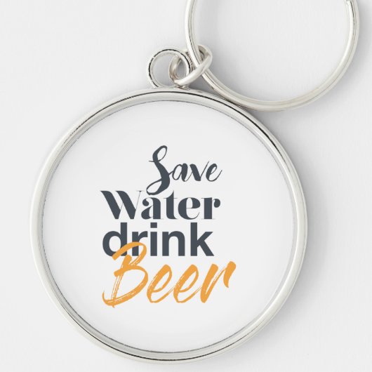 Trendy, grappig, stadsontwerp Save Water Drink Bee Sleutelhanger (Voorkant)