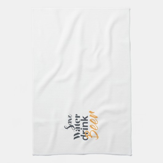 Trendy, grappig, stadsontwerp Save Water Drink Bee Theedoek (Verticaal)