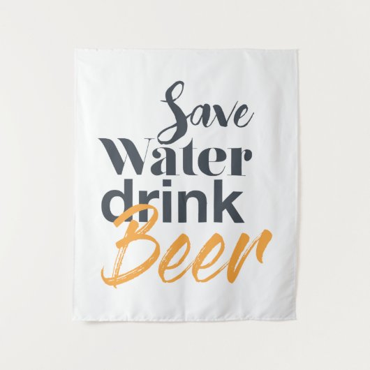 Trendy, grappig, stadsontwerp Save Water Drink Bee Wandkleed (Voorkant)