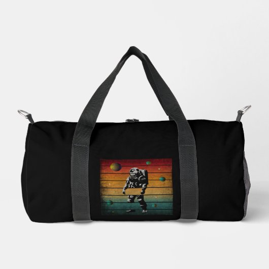 Trendy Grappige Astronaut Vintage Ruimte Planeet Plunjezak (Voorkant)