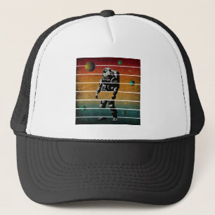 Trendy Grappige Astronaut Vintage Ruimte Planeet Trucker Pet