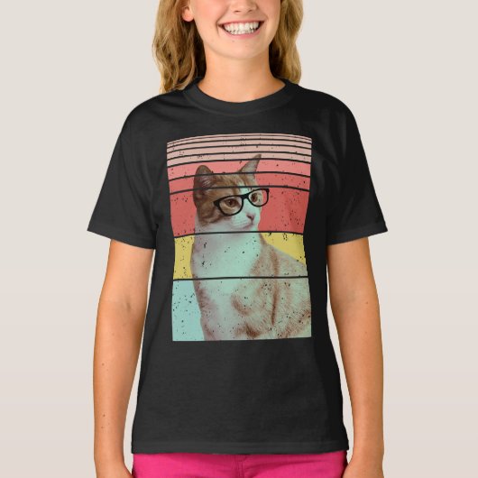 TRENDY GRAPPIGE CUTE KAT VINTAGE T-Shirt (Voorkant)