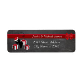 Trendy grappige feestdag cartoon Santa cat-kalkboa Etiket