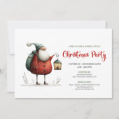 Trendy Grappige Kerstman Kerstfeest Uitnodigingen (Voorkant)