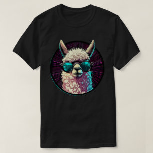 Trendy grappige Llama in zonnebril T-shirt