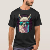 Trendy grappige Llama in zonnebril T-shirt (Voorkant)