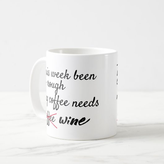 Trendy grappige moderne typografie koffiemok (Voorkant links)