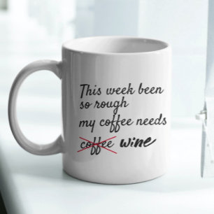 Trendy grappige moderne typografie koffiemok