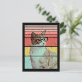 TRENDY GRAPPIGE SCHATTIGE KAT VINTAGE BRIEFKAART (Staand voorkant)