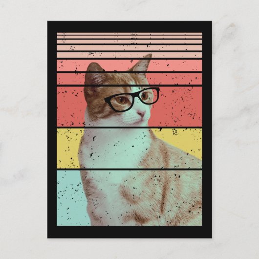 TRENDY GRAPPIGE SCHATTIGE KAT VINTAGE BRIEFKAART (Voorkant)