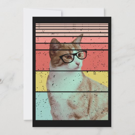 TRENDY GRAPPIGE SCHATTIGE KAT VINTAGE KAART (Voorkant)