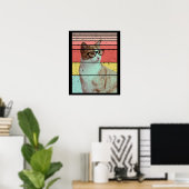 TRENDY GRAPPIGE SCHATTIGE KAT VINTAGE POSTER (Thuiskantoor)