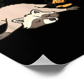 Trendy Grappige Vernielde Panda Dronken Wasbeer Li Poster (Hoek)