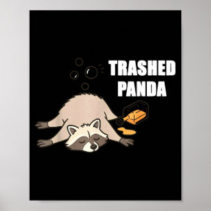 Trendy Grappige Vernielde Panda Dronken Wasbeer Li Poster
