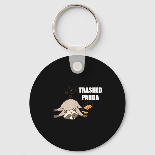 Trendy Grappige Vernielde Panda Dronken Wasbeer Li Sleutelhanger (Voorkant)