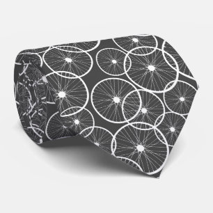 Trendy Gray Cyclist Triatlete Biker Bike Wheels Stropdas