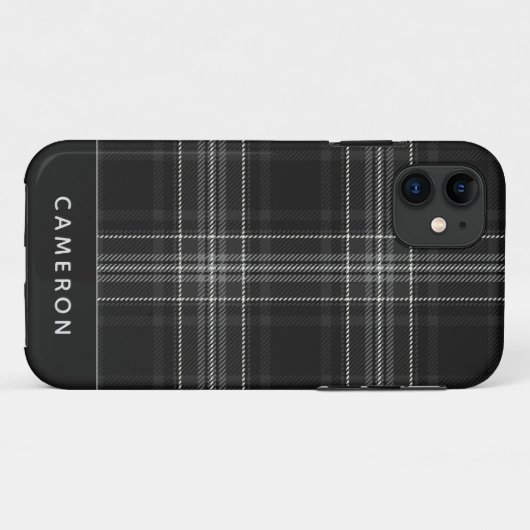 Trendy Gray Flannel Pset Editable Name Case Mate (Achterkant (horizontaal))