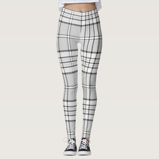 Trendy Gray Flannel Pset Pattern Leggings (Voorkant)