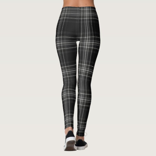 Trendy Gray Flannel - Tartan Pset Mode Leggings (Achterkant)