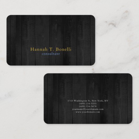 Trendy Gray Gold Blue Plain Creative Modern Visitekaartje (Voorkant / Achterkant)