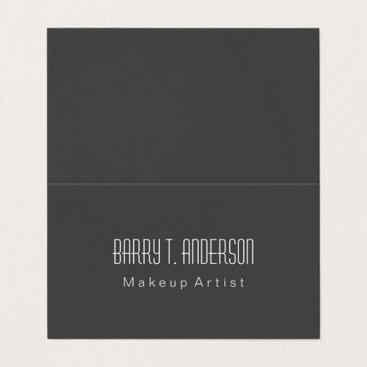 Trendy Gray Makeup Artist Hairdresser Professional Visitekaartje (Buitenkant ongevouwen)