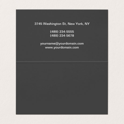 Trendy Gray Makeup Artist Hairdresser Professional Visitekaartje (Binnenkant ongevouwen)