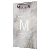 Trendy Gray Marble Monogrammed Klembord (Links)