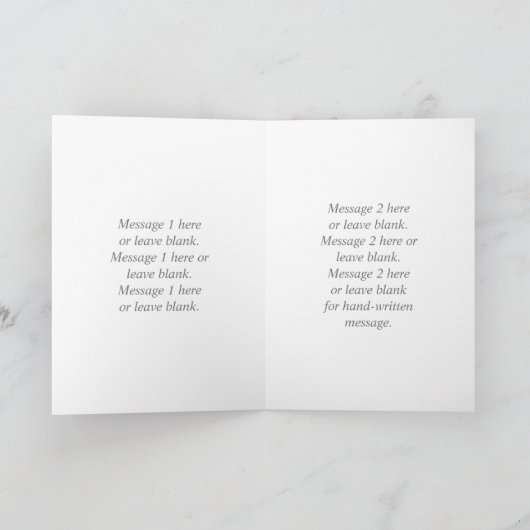 Trendy Gray Monogram & White Name, Black Kaart (Binnen)