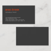 Trendy Gray Oranje Consultant Visitekaartje (Voorkant / Achterkant)