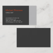 Trendy Gray Oranje Modern Consultant Visitekaartje (Voorkant / Achterkant)