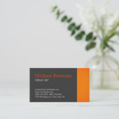 Trendy Gray Oranje Modern Consultant Visitekaartje (Staand voorkant)