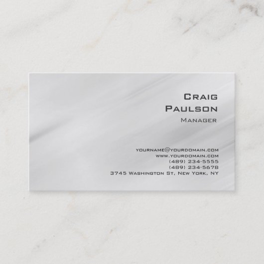 Trendy Gray Pattern Modern Monogram Visitekaartje (Voorkant)