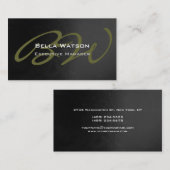 Trendy Gray Pattern Monogram Visitekaartje (Voorkant / Achterkant)