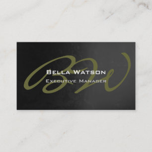 Trendy Gray Pattern Monogram Visitekaartje