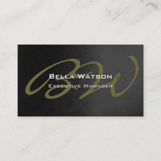 Trendy Gray Pattern Monogram Visitekaartje (Voorkant)