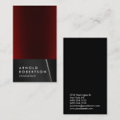 Trendy Gray Red Consultant Visitekaartje (Voorkant / Achterkant)