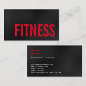 Trendy Gray Red Personal Fitness Trainer Sports Visitekaartje (Voorkant / Achterkant)