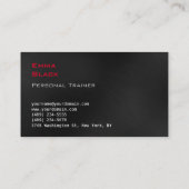 Trendy Gray Red Personal Fitness Trainer Sports Visitekaartje (Achterkant)